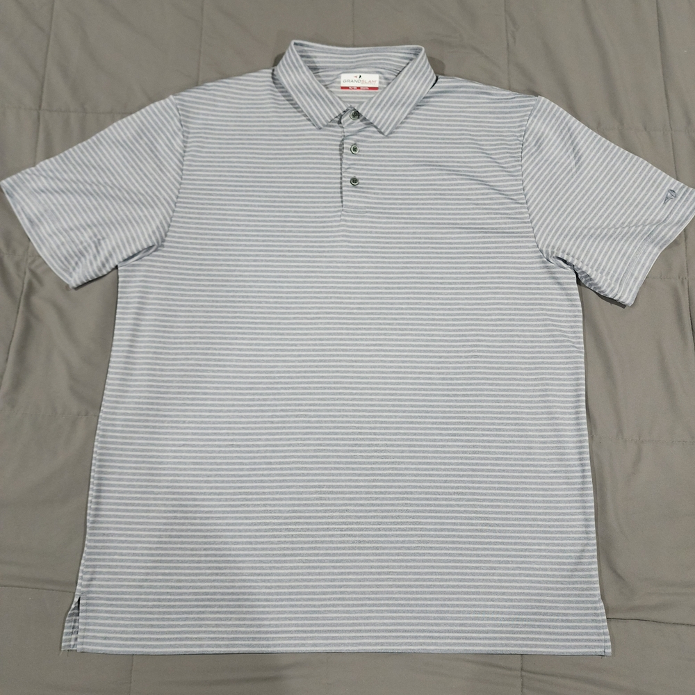 Men's Striped Polo Shirt - Gray